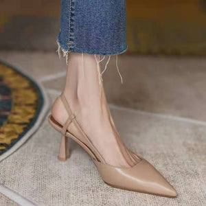 Salu High Thin Heels Sandals for Woman Basic Model Genuine Leather Casual 34-40 Size Sandals Women Pointed Toe Womans Shoes