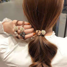 Load image into Gallery viewer, Hair Bands Combination Female Rubber Band Line Elastic Hair Band Rope Simple Retro Star Leopard Print Ponytail Female