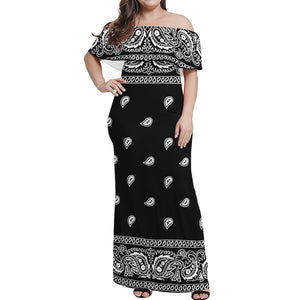 Women's Party Clothing One Shoulder Dresses Plus Size Sexy vintage Long Dresses Print On Demand Bandana Print dress Style 1