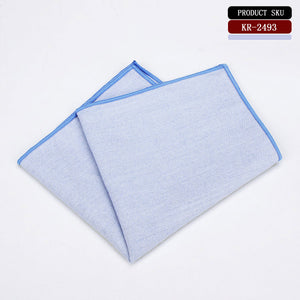 High Quality 100% Cotton Classic Suits Solid Pocket Square 25cm*25cm Men's Handkerchiefs Chest Towel Ladies Blue Pink Hanky Gift