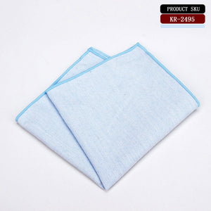 High Quality 100% Cotton Classic Suits Solid Pocket Square 25cm*25cm Men's Handkerchiefs Chest Towel Ladies Blue Pink Hanky Gift