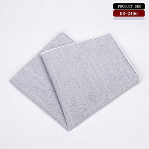 High Quality 100% Cotton Classic Suits Solid Pocket Square 25cm*25cm Men's Handkerchiefs Chest Towel Ladies Blue Pink Hanky Gift