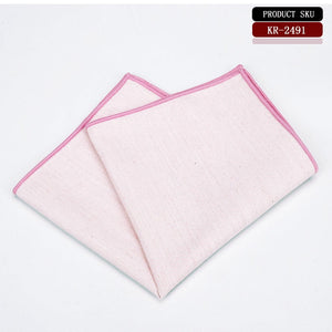 High Quality 100% Cotton Classic Suits Solid Pocket Square 25cm*25cm Men's Handkerchiefs Chest Towel Ladies Blue Pink Hanky Gift