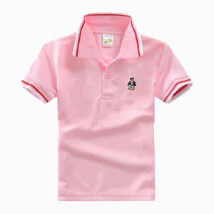 High Quality All-Match Unisex Boy Polo shirts for Kids  Summer Toddler Big Boy Tops Girls T shirt  Cotton White Blue shirts