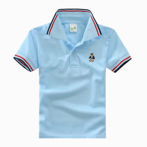 High Quality All-Match Unisex Boy Polo shirts for Kids  Summer Toddler Big Boy Tops Girls T shirt  Cotton White Blue shirts