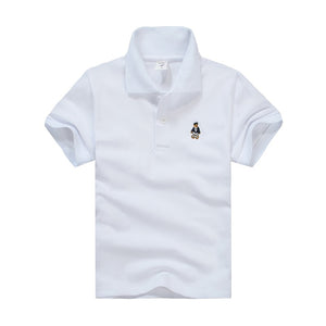 High Quality All-Match Unisex Boy Polo shirts for Kids  Summer Toddler Big Boy Tops Girls T shirt  Cotton White Blue shirts