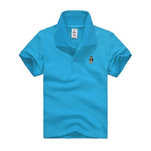 Load image into Gallery viewer, High Quality All-Match Unisex Boy Polo shirts for Kids  Summer Toddler Big Boy Tops Girls T shirt  Cotton White Blue shirts