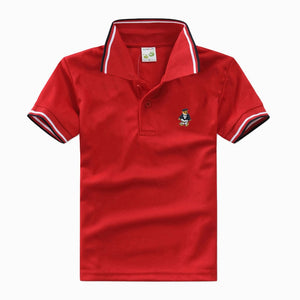 High Quality All-Match Unisex Boy Polo shirts for Kids  Summer Toddler Big Boy Tops Girls T shirt  Cotton White Blue shirts