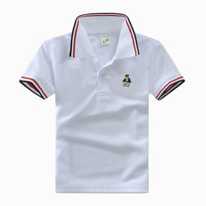 High Quality All-Match Unisex Boy Polo shirts for Kids  Summer Toddler Big Boy Tops Girls T shirt  Cotton White Blue shirts