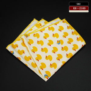 High Quality Men's 100% Cotton Pocket Square Vintage Animal Anchor Print Handkerchief Chest Towel Party Suit Hankies 25*25CM