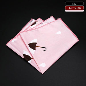 High Quality Men's 100% Cotton Pocket Square Vintage Animal Anchor Print Handkerchief Chest Towel Party Suit Hankies 25*25CM