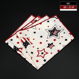 High Quality Men's 100% Cotton Pocket Square Vintage Animal Anchor Print Handkerchief Chest Towel Party Suit Hankies 25*25CM