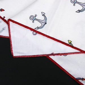 High Quality Men's 100% Cotton Pocket Square Vintage Animal Anchor Print Handkerchief Chest Towel Party Suit Hankies 25*25CM