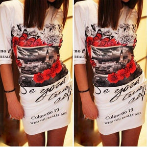 Hot Style 2017 Women Clothing Casual Sexy Spring Summer Dress Fashion Mic Animal Printed Dress Hip Shealth Slim Dresses Vestidos