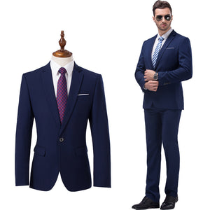 New Men's Fashion Boutique Solid color Wedding Suit