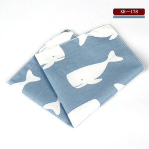 KR175-192 High Quality Men's 100% Cotton Handkerchief Animal Dog Cat Car Print Pocket Square Chest Towel Suit Hankies 25*25cm