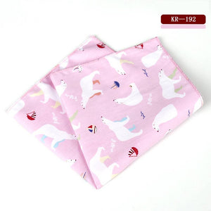 KR175-192 High Quality Men's 100% Cotton Handkerchief Animal Dog Cat Car Print Pocket Square Chest Towel Suit Hankies 25*25cm