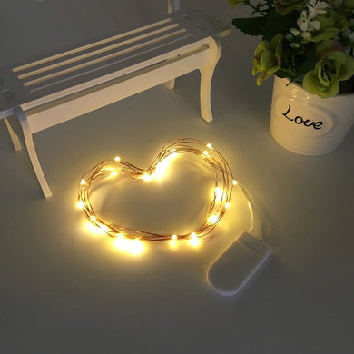 LED Star Light CR2032 Button Battery Box Copper Light String Waterproof Flashing Christmas Lantern Copper Wire Light