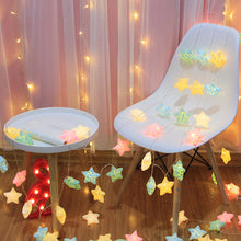Load image into Gallery viewer, LED crack star lights string lights flashing lights battery starry Christmas dormitory wedding decoration net red photo