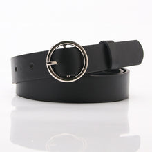 Load image into Gallery viewer, Ladies belt simple versatile round buckle new fashion decorative belt female students Korean version of the jeans belt female