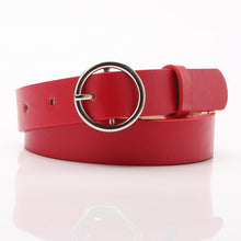 Load image into Gallery viewer, Ladies belt simple versatile round buckle new fashion decorative belt female students Korean version of the jeans belt female