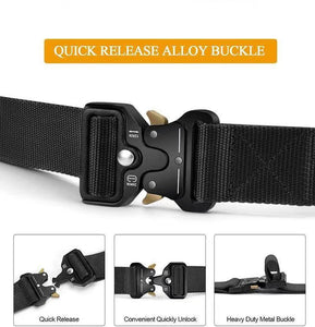 Men And Women's Belt Genuine Tactical Belt Quick Release Alloy Buckle