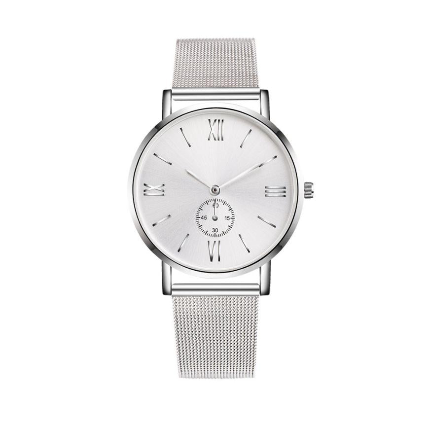 Men Buckle Wrist watch Luxury Bracelet Quartz Stainless Steel watch