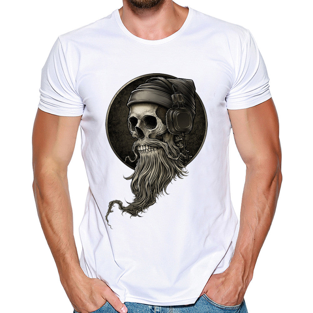 Men Casual Cotton Regular Print Short Sleeve Tops