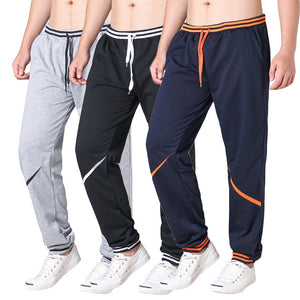 Men Cotton Flat Loose Fit Casual Joggers Full Length Sweatpants