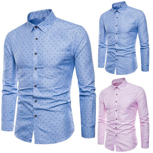 Men Cotton Polka Dot Full Sleeve Regular Shirts