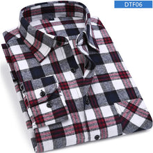 Load image into Gallery viewer, Men Flannel Plaid Shirt 100% Cotton Spring Autumn Casual Long Sleeve Shirt Soft Comfort Slim Fit Styles Brand Man Clothes