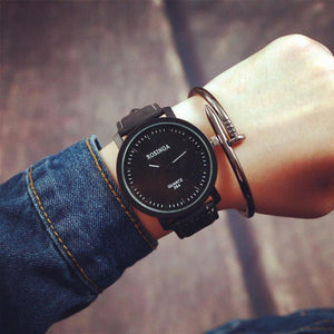 Men PU Leather Wristwatch Fashion Stainless Steel Glass Dial watch