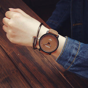 Men PU Leather Wristwatch Fashion Stainless Steel Glass Dial watch