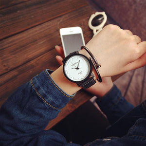 Men PU Leather Wristwatch Fashion Stainless Steel Glass Dial watch