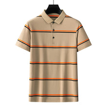 Load image into Gallery viewer, Men&#39;s Stripe Patchwork Polo T Shirts Business Casual Loose Lapel