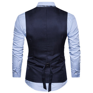 Men's Vest Gilet Costume Casual Turn Down Collar Men Waistcoat Business Wedding Slim Fit Mens Suit Vests Chaleco Hombre