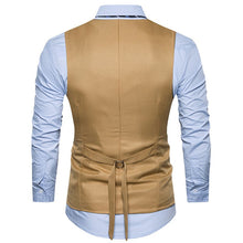 Load image into Gallery viewer, Men&#39;s Vest Gilet Costume Casual Turn Down Collar Men Waistcoat Business Wedding Slim Fit Mens Suit Vests Chaleco Hombre