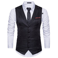 Load image into Gallery viewer, Men&#39;s Vest Gilet Costume Casual Turn Down Collar Men Waistcoat Business Wedding Slim Fit Mens Suit Vests Chaleco Hombre