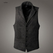 Load image into Gallery viewer, Men&#39;s brand Sleeveless Jacket Waistcoat Men Suit Vest Fashion Male British Style Slim Woolen Cotton Single breasted Vintage vest