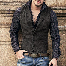 Load image into Gallery viewer, Men&#39;s brand Sleeveless Jacket Waistcoat Men Suit Vest Fashion Male British Style Slim Woolen Cotton Single breasted Vintage vest