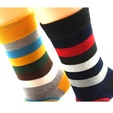 Load image into Gallery viewer, Men&#39;s color stripes socks the latest design popular men&#39;s socks 5 PAIRS STRIPED SOCKS SUIT FASHION DESIGNER COLOURED COTTON 6-11