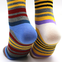 Load image into Gallery viewer, Men&#39;s color stripes socks the latest design popular men&#39;s socks 5 PAIRS STRIPED SOCKS SUIT FASHION DESIGNER COLOURED COTTON 6-11