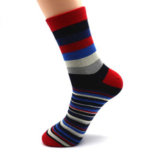 Load image into Gallery viewer, Men&#39;s color stripes socks the latest design popular men&#39;s socks 5 PAIRS STRIPED SOCKS SUIT FASHION DESIGNER COLOURED COTTON 6-11