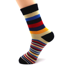 Load image into Gallery viewer, Men&#39;s color stripes socks the latest design popular men&#39;s socks 5 PAIRS STRIPED SOCKS SUIT FASHION DESIGNER COLOURED COTTON 6-11