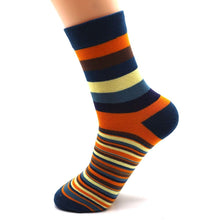 Load image into Gallery viewer, Men&#39;s color stripes socks the latest design popular men&#39;s socks 5 PAIRS STRIPED SOCKS SUIT FASHION DESIGNER COLOURED COTTON 6-11