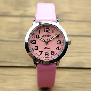 Nazeyt children lovely 7 colors dial leather watch little boys and girls luminous hands gift clock Reloj de cuarzo free shipping