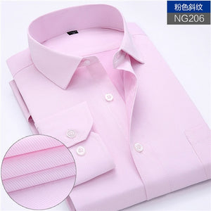 New Arrived 2018 mens work shirts Brand soft Long sleeve square collar regular striped /twill men dress shirts white male tops
