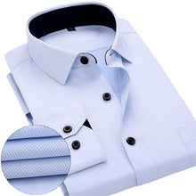 Load image into Gallery viewer, New Arrived 2018 mens work shirts Brand soft Long sleeve square collar regular striped /twill men dress shirts white male tops