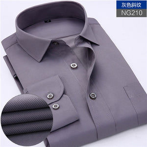 New Arrived 2018 mens work shirts Brand soft Long sleeve square collar regular striped /twill men dress shirts white male tops