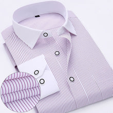 Load image into Gallery viewer, New Arrived 2018 mens work shirts Brand soft Long sleeve square collar regular striped /twill men dress shirts white male tops